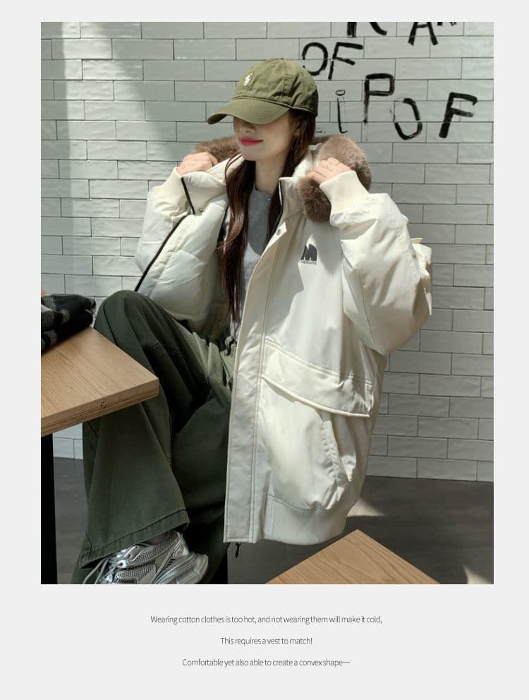 실사 빅 사이즈 면 의류 통통한 여동생 겨울 새로운 한국 스타일 루즈핏 두꺼운 패딩 재킷 작은 키 면 옷 상세 이미지 14