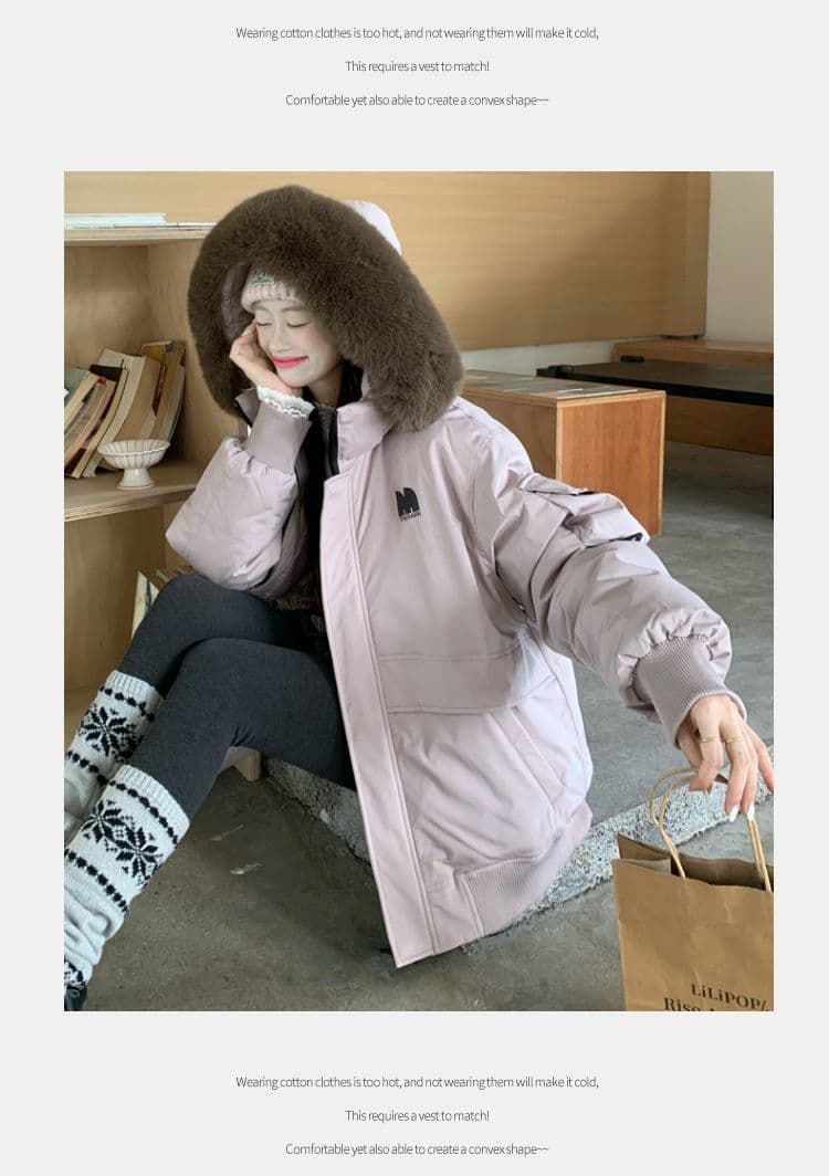 실사 빅 사이즈 면 의류 통통한 여동생 겨울 새로운 한국 스타일 루즈핏 두꺼운 패딩 재킷 작은 키 면 옷 상세 이미지 19