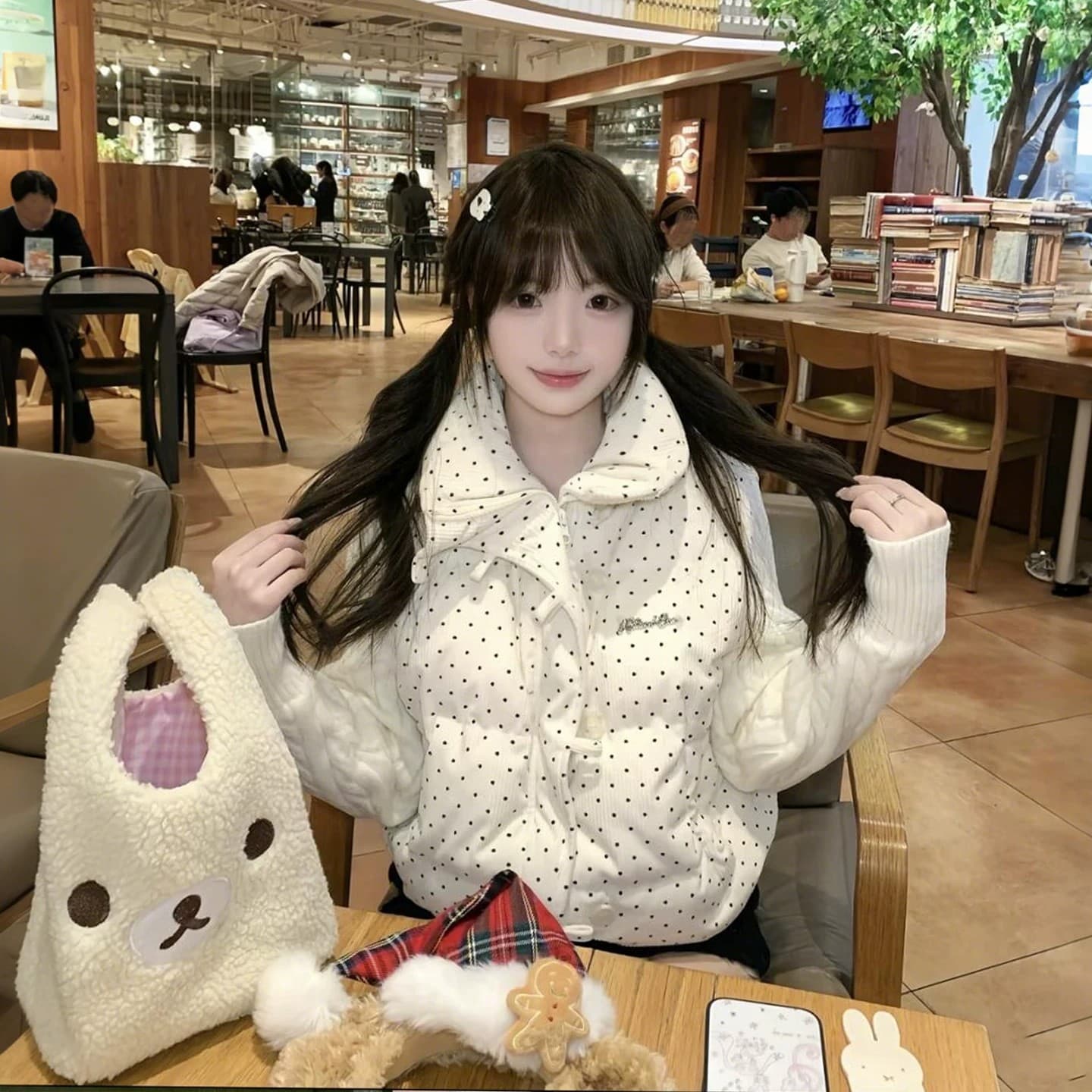 실사 빅 사이즈 면 의류 통통한 여동생 겨울 새로운 한국 스타일 루즈핏 두꺼운 패딩 재킷 작은 키 면 옷 이미지 5