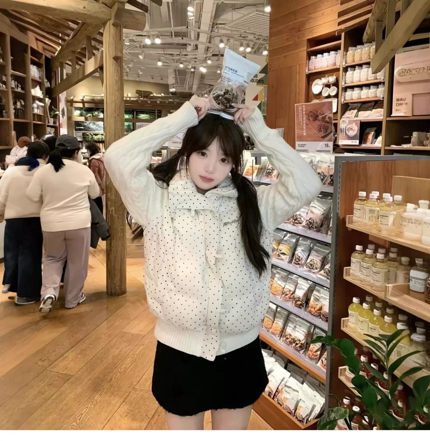 실사 빅 사이즈 면 의류 통통한 여동생 겨울 새로운 한국 스타일 루즈핏 두꺼운 패딩 재킷 작은 키 면 옷 상세 이미지 14