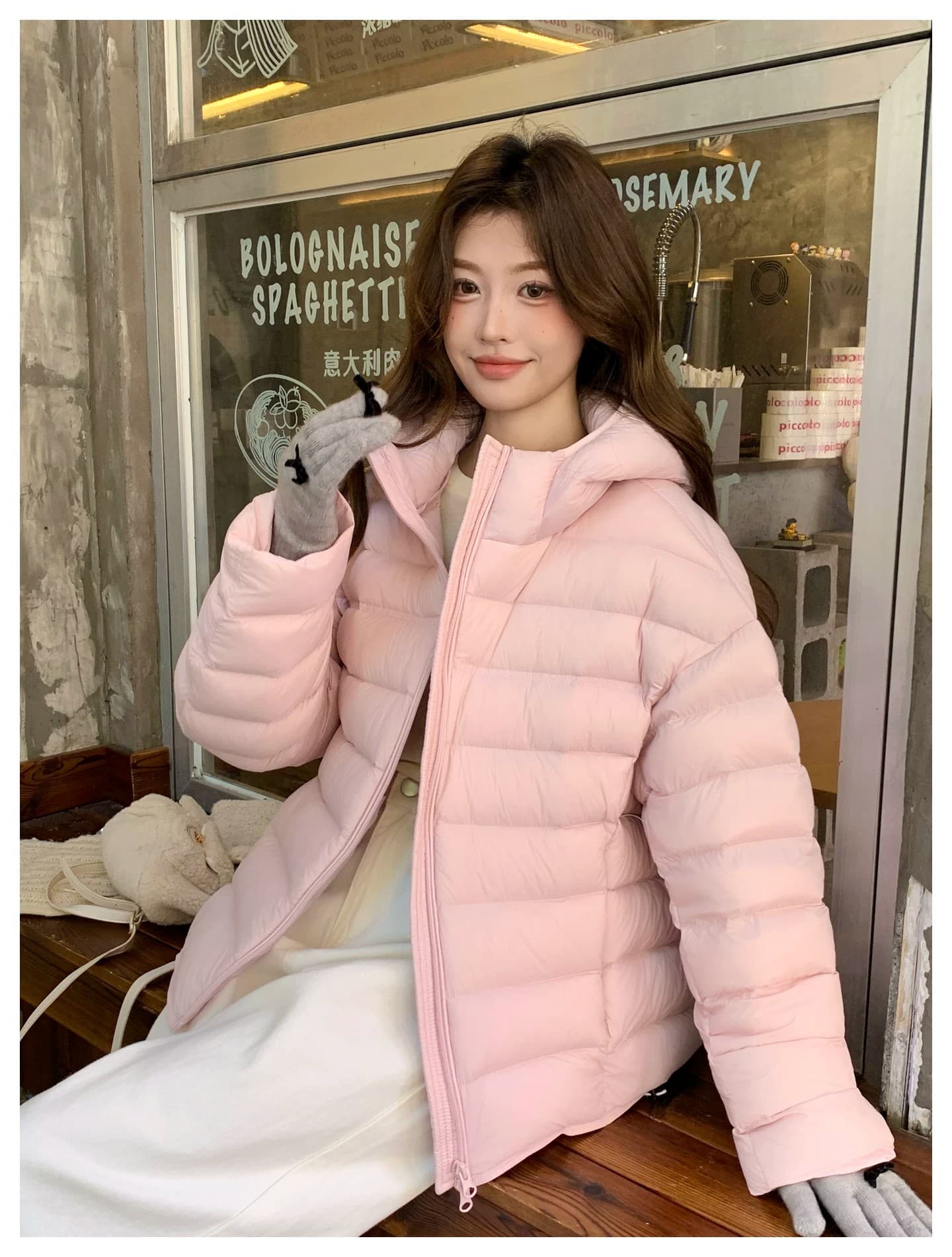 후드 갈비 살 면 의류 여성 겨울 새로운 얇고 가벼운 작은 키 쇼트 스타일 야외 캐주얼 보온 재킷 상세 이미지 24