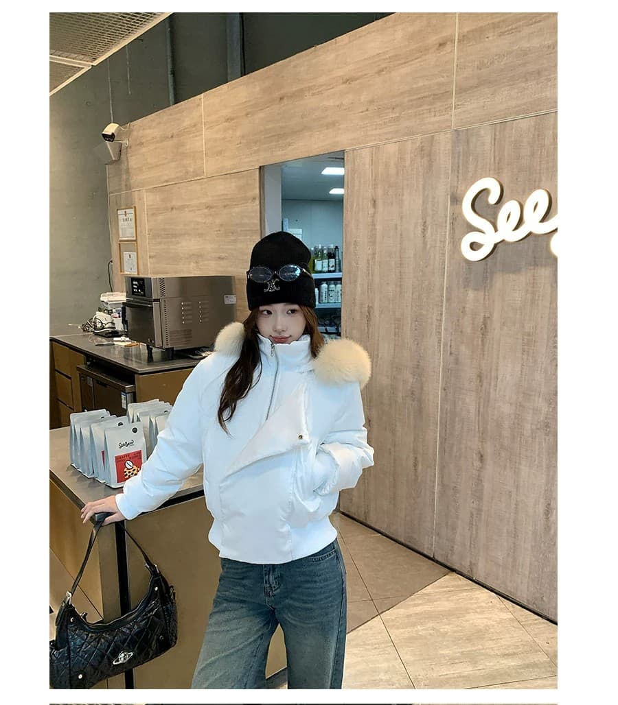 실사 빅 사이즈 면 의류 통통한 여동생 겨울 새로운 한국 스타일 루즈핏 두꺼운 패딩 재킷 작은 키 면 옷 상세 이미지 12
