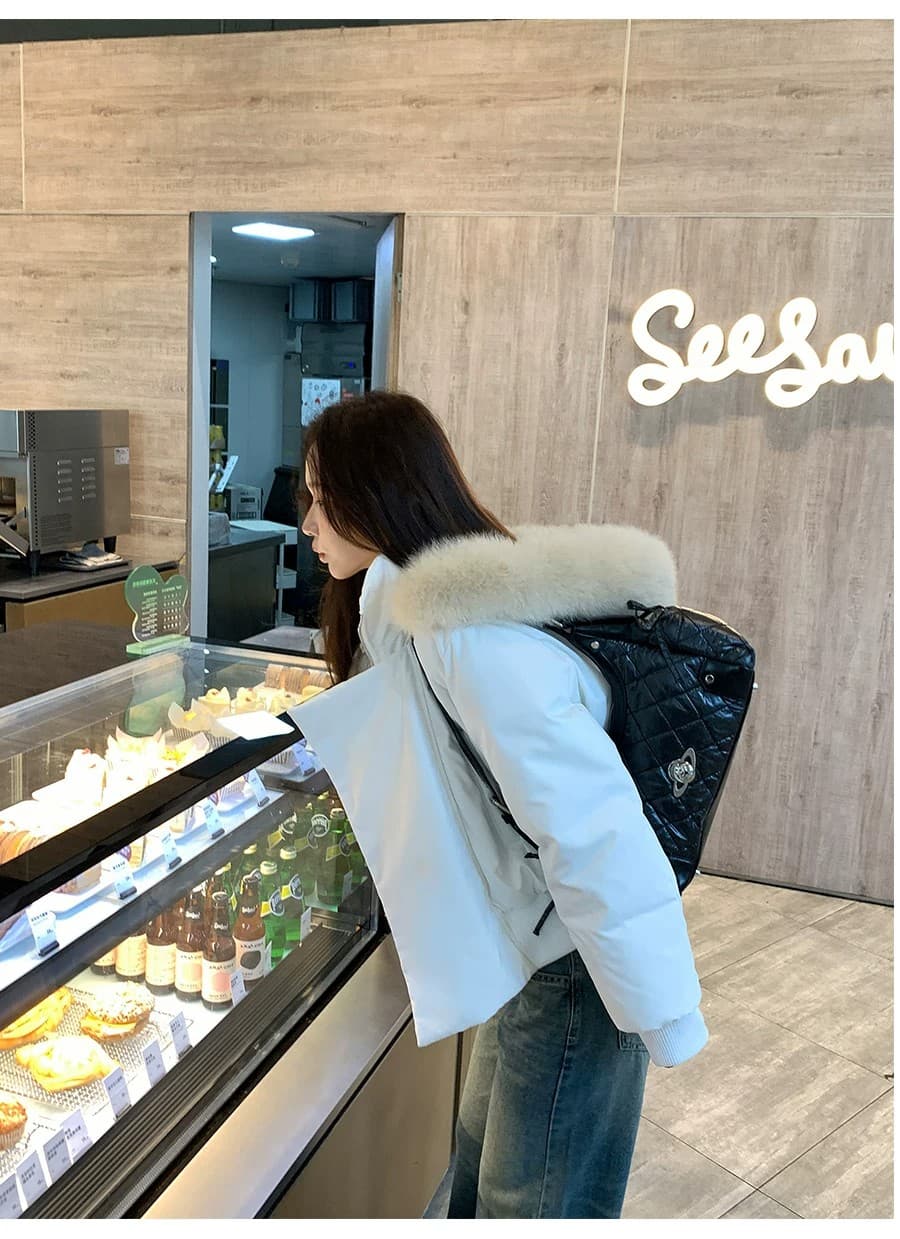 실사 빅 사이즈 면 의류 통통한 여동생 겨울 새로운 한국 스타일 루즈핏 두꺼운 패딩 재킷 작은 키 면 옷 상세 이미지 14