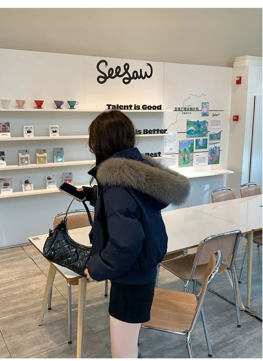 실사 빅 사이즈 면 의류 통통한 여동생 겨울 새로운 한국 스타일 루즈핏 두꺼운 패딩 재킷 작은 키 면 옷 상세 이미지 24