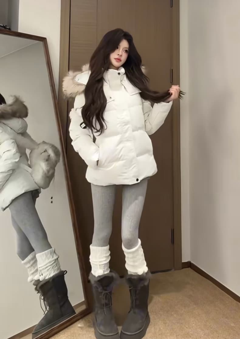 자이언트 잘 생긴 한 부서 허리 수축 다운 코튼 외투 여성 짧은 2025 겨울 두꺼운 슬림해 보이는 작은 키 목화 진딧물 트렌디 상세 이미지 10