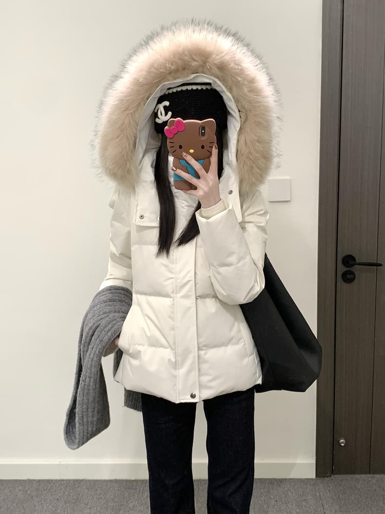 자이언트 잘 생긴 한 부서 허리 수축 다운 코튼 외투 여성 짧은 2025 겨울 두꺼운 슬림해 보이는 작은 키 목화 진딧물 트렌디 상세 이미지 15