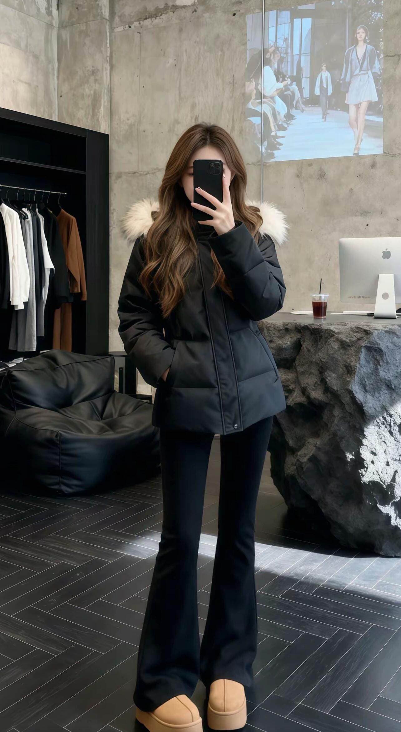 자이언트 잘 생긴 한 부서 허리 수축 다운 코튼 외투 여성 짧은 2025 겨울 두꺼운 슬림해 보이는 작은 키 목화 진딧물 트렌디 상세 이미지 37