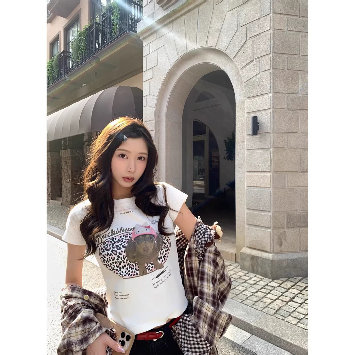 40 220 그램 빗질하다 92 면 8 암모니아 Lun 이후 패키지 칼라 몸매 가꾸기 슬림해 보이는 긍정적 인 어깨 반팔 티셔츠 여성 상세 이미지 4