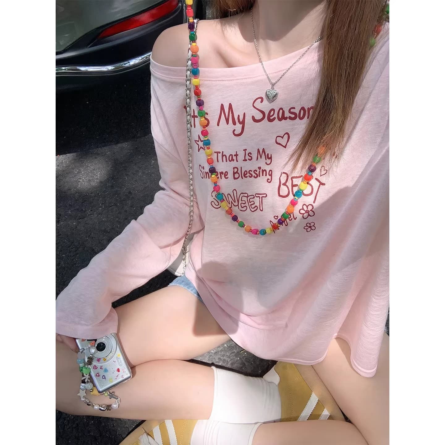180 그램 아마 눈꽃 긴팔 티셔츠 태양 보호 셔츠 기본 셔츠 블라우스 통기성 루즈핏 이미지 3