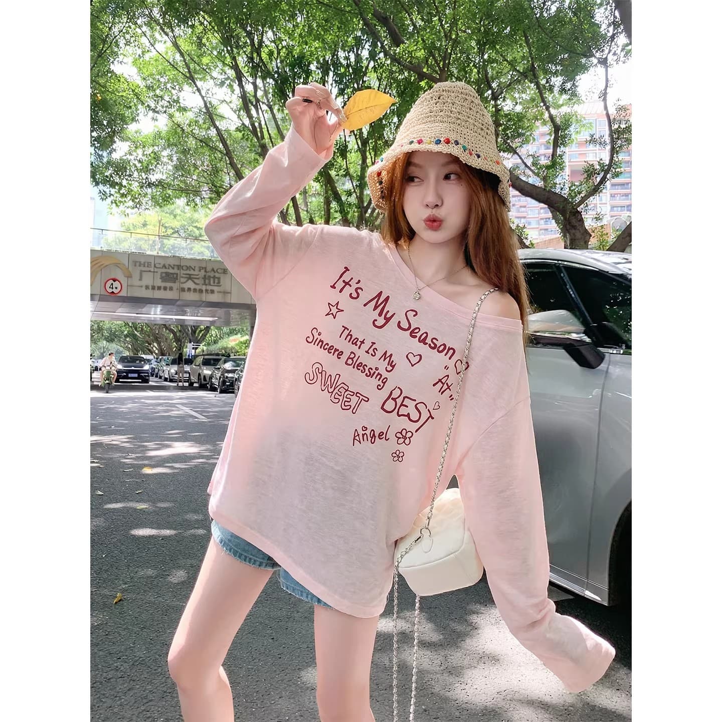 180 그램 아마 눈꽃 긴팔 티셔츠 태양 보호 셔츠 기본 셔츠 블라우스 통기성 루즈핏 상세 이미지 4