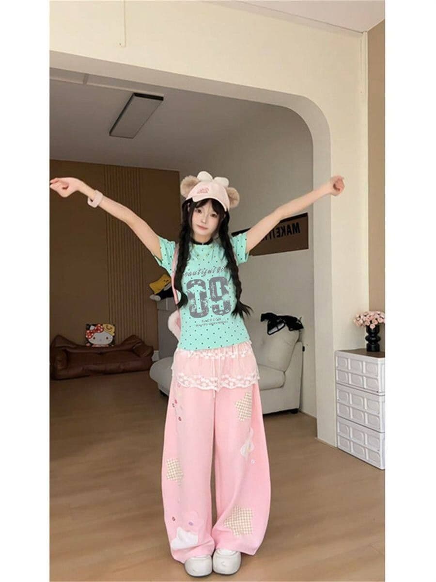 40 210 그램 빗질하다 92 면 8 암모니아 Lun 이후 패키지 칼라 몸매 가꾸기 긍정적 인 어깨 반팔 티셔츠 여성 여름 도트 무늬 상세 이미지 5