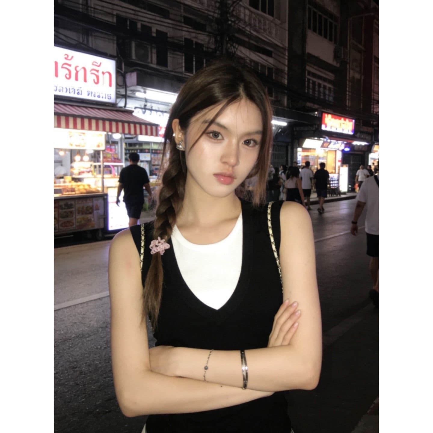 아메리칸 핫걸 바람 조끼 여성 여름 새로운 몸매 가꾸기 슬림해 보이는 민소매 슬립 페이크 레이어드 디자인 센스 라운드 넥 맨위 상세 이미지 6
