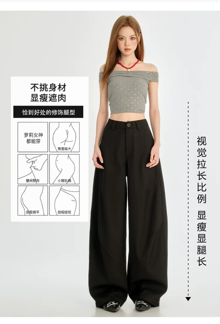 아메리칸 카키 색 워크웨어 주머니 와이드 레그 팬츠 2026 봄 여름 새로운 정장 바지 여성 루즈핏 모통이 칼 캐주얼 바지 상세 이미지 2