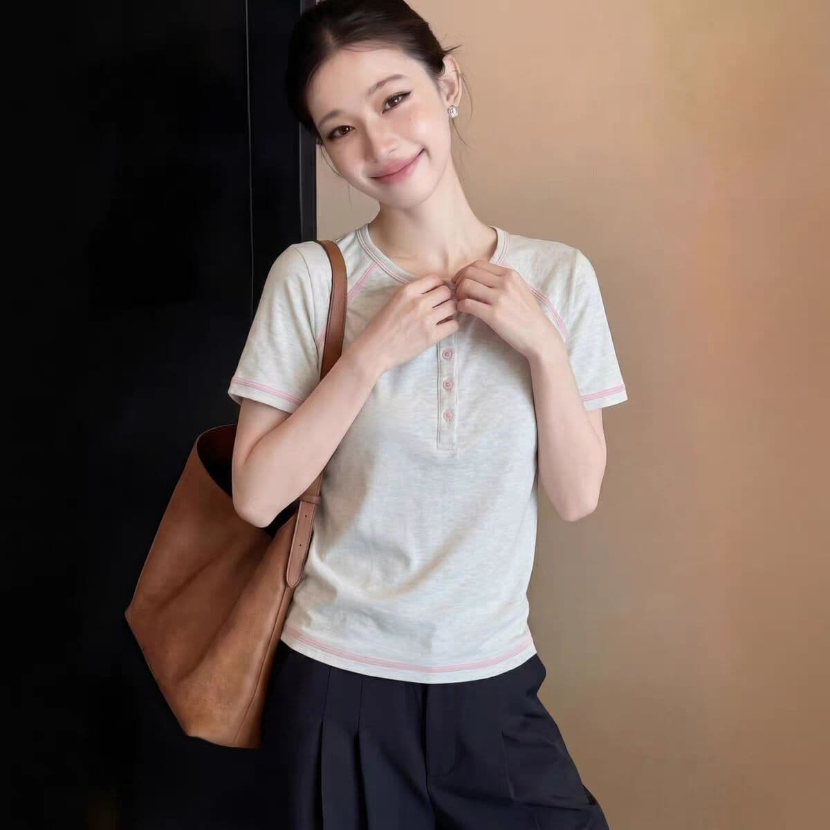 40 면 1 1 오스트리아 세대 서울 220 그램 원본 명중 인터넷 솜씨 슈퍼 잘 생긴 회색 라운드 넥 반팔 상세 이미지 3