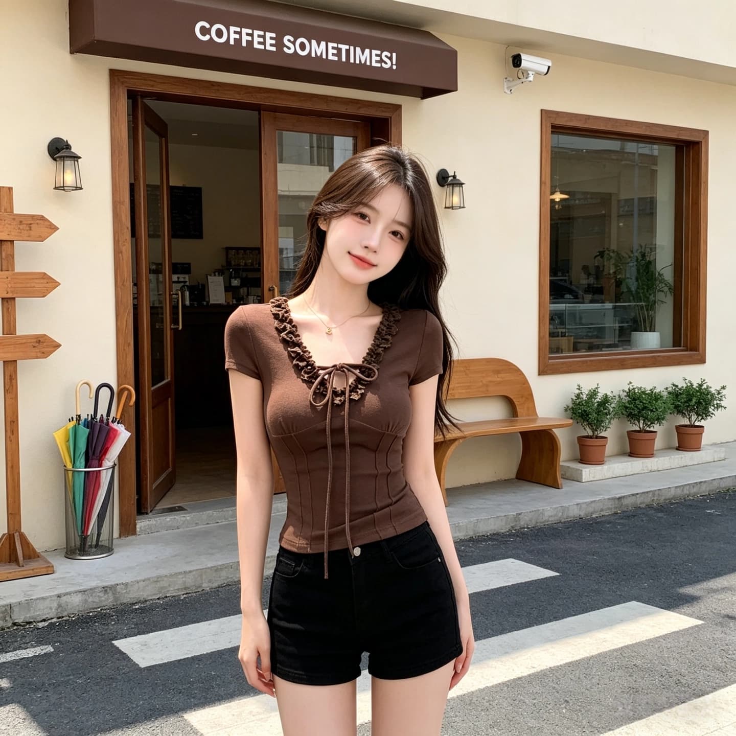 사람들 면 260 그램 레이스 레이스 리본 티셔츠 여성 2026 여름 핫걸 바람 타이트 디자인 센스 슬림해 보이는 맨위 이미지 2