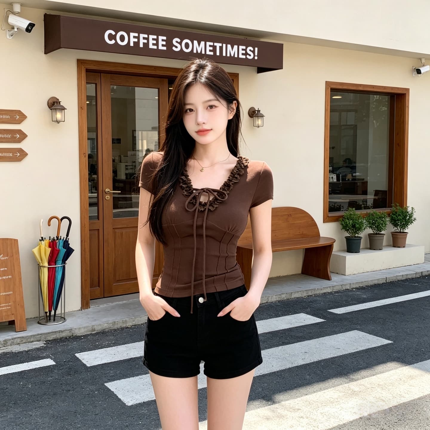 사람들 면 260 그램 레이스 레이스 리본 티셔츠 여성 2026 여름 핫걸 바람 타이트 디자인 센스 슬림해 보이는 맨위 이미지 5