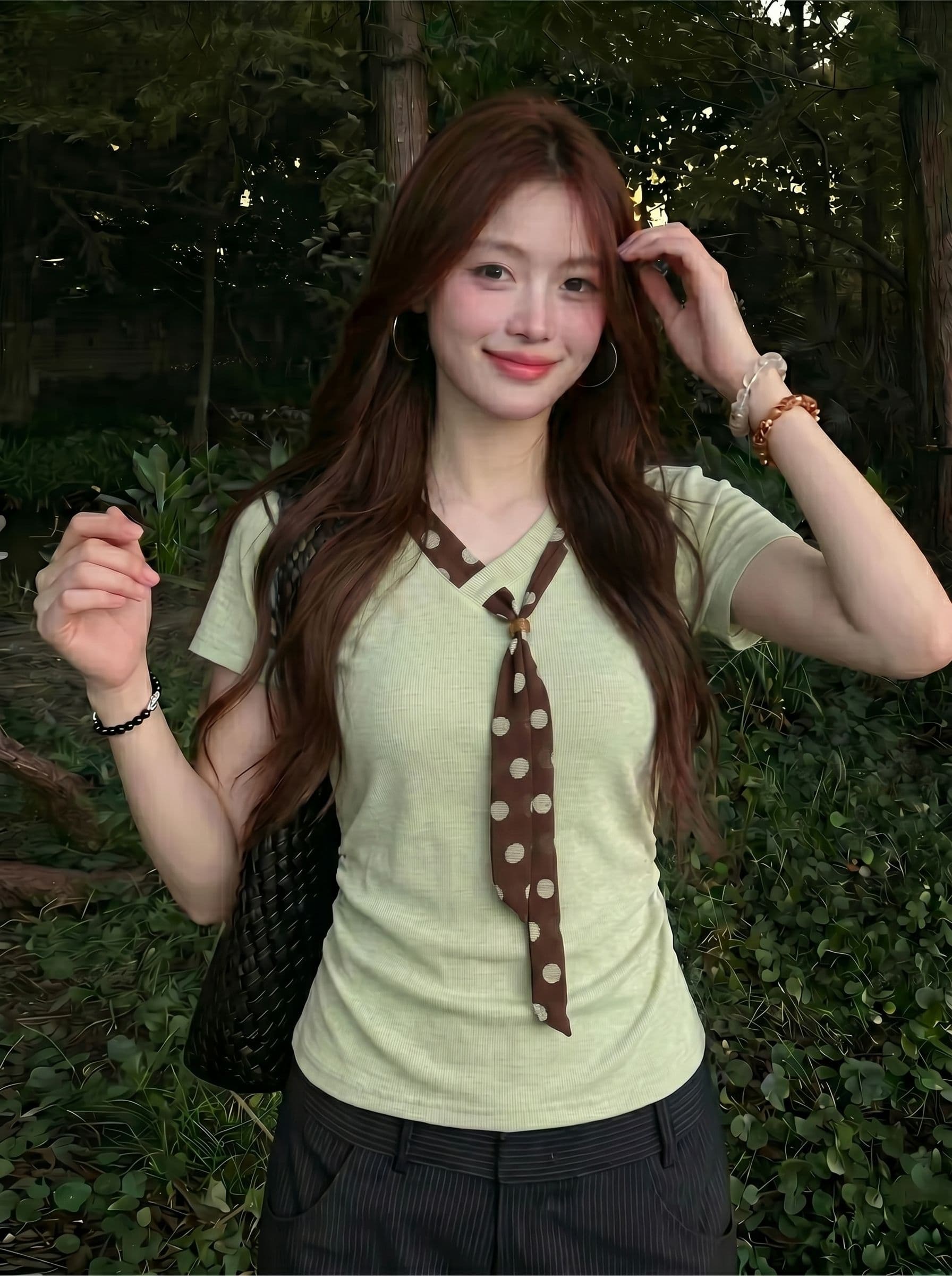 2 2 인 면 와 사고 방식 260 그램 여름 새로운 패션 다용도 몸매 가꾸기 슬림해 보이는 반팔 여성 이미지 2