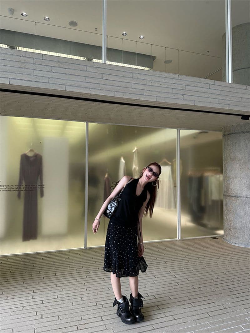 원본 것 사람들 면 커피 색상 레이스업 백리스 품격 행침 목 조끼 여름 다용도 chic 맨위 상세 이미지 9