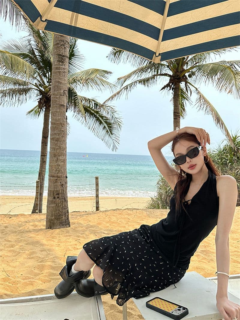 원본 것 사람들 면 커피 색상 레이스업 백리스 품격 행침 목 조끼 여름 다용도 chic 맨위 상세 이미지 40