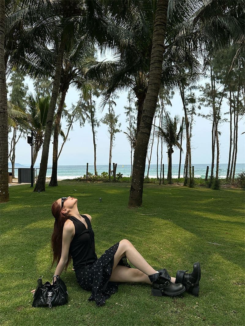 원본 것 사람들 면 커피 색상 레이스업 백리스 품격 행침 목 조끼 여름 다용도 chic 맨위 상세 이미지 41