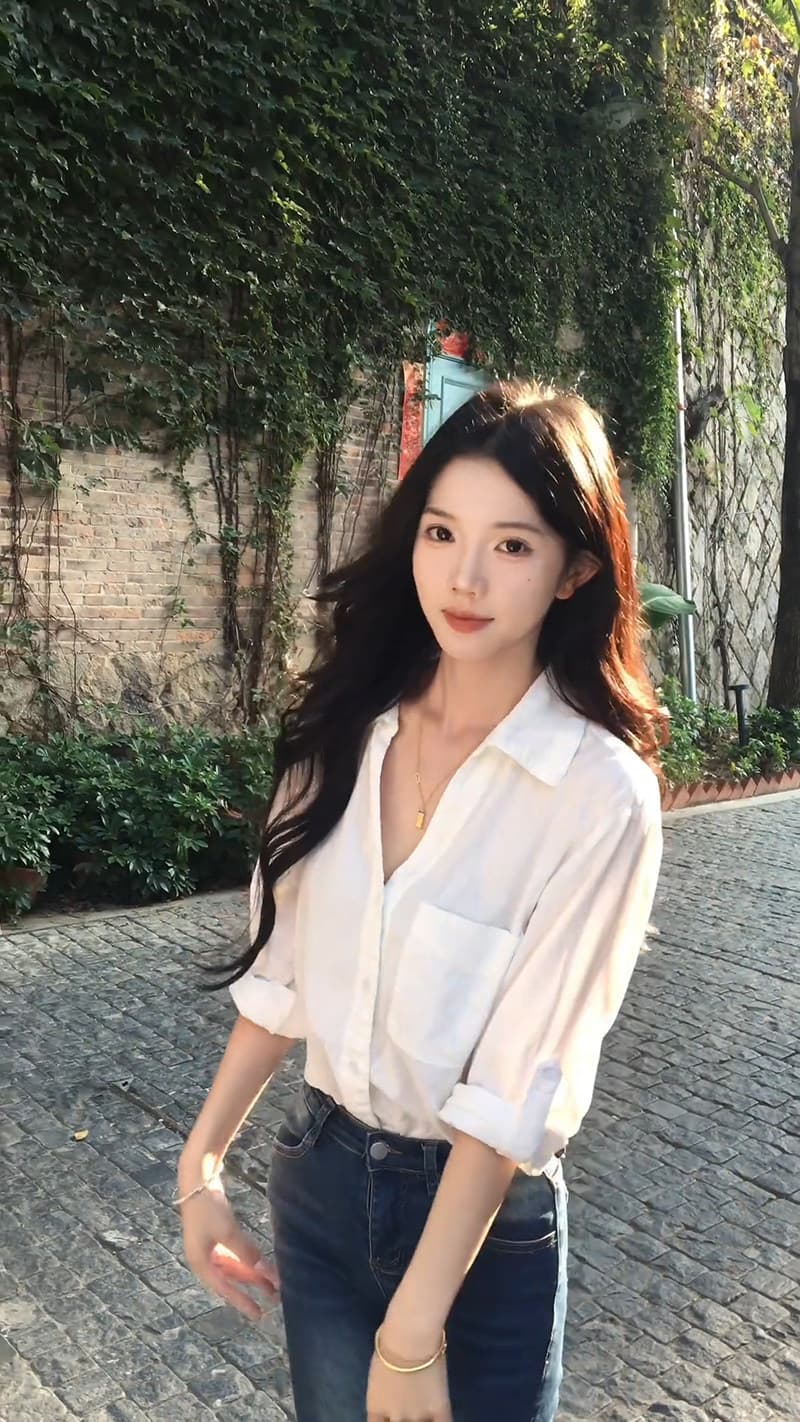 경관 그림 정가 패션 품격 여성 가을 프랑스식 캐주얼 화이트 POLO 칼라 긴팔 셔츠 슬림해 보이는 상세 이미지 7
