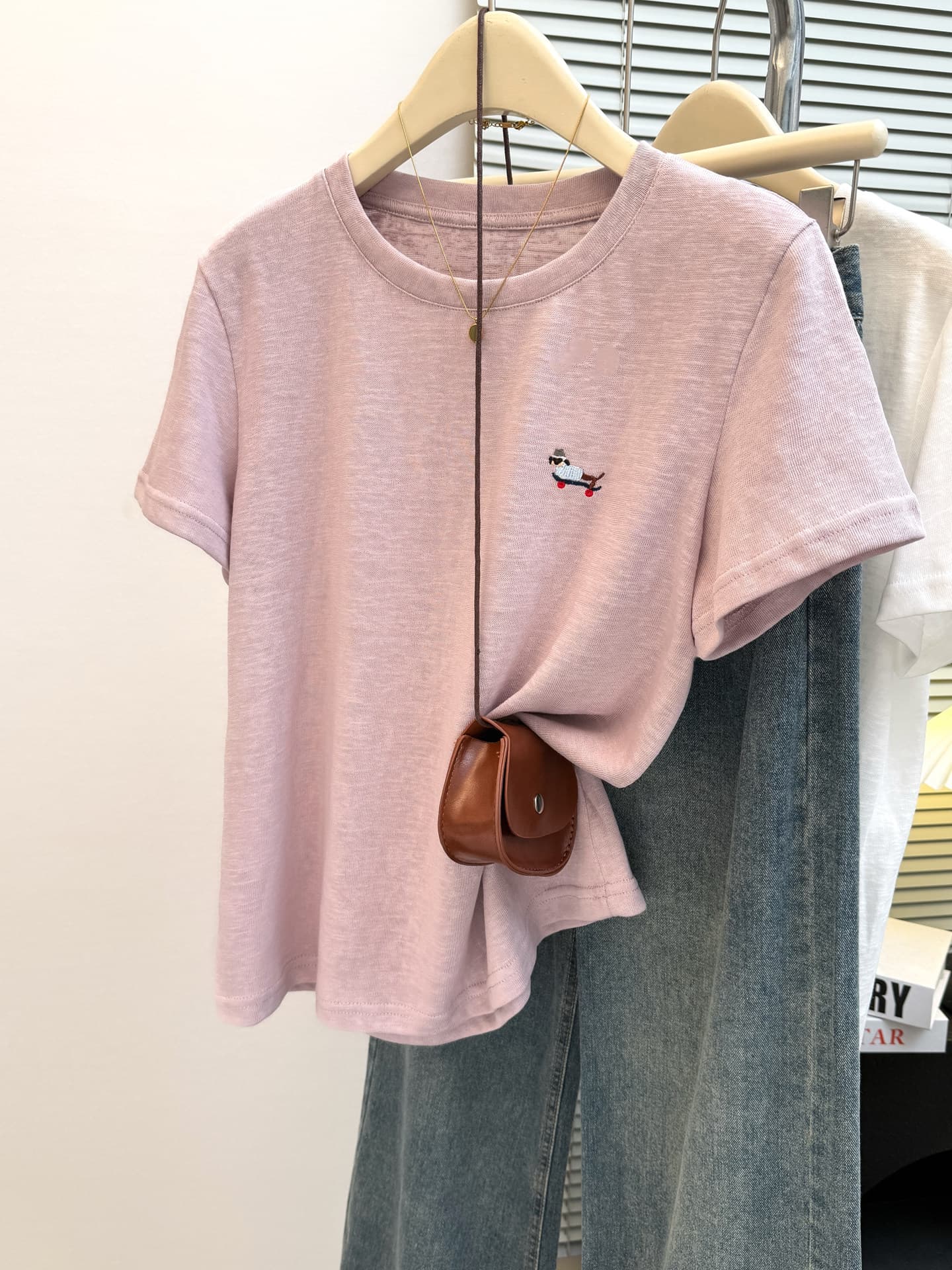 실사 chic 달콤한 매운맛 눈꽃 면 얇은 스타일 반팔 티셔츠 여성 여름 루즈핏 슬림해 보이는 한국 스타일 기본 셔츠 맨위 서비스 상세 이미지 8