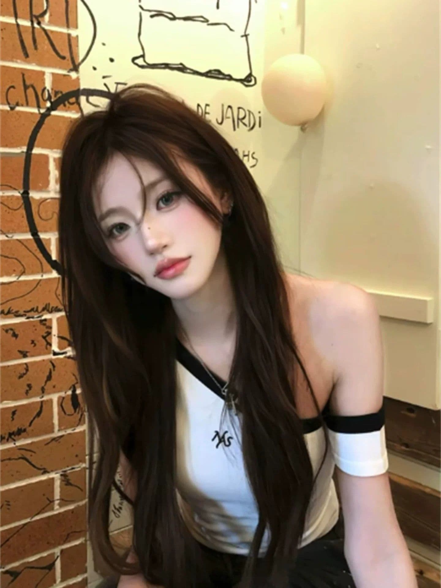 40 순면 한 부서 순수한 욕망 핫걸 바람이 아닙니다. 대칭 오프숄더 반팔 티셔츠 여성 여름 몸매 가꾸기 슬림해 보이는 디자인 센스 상세 이미지 4