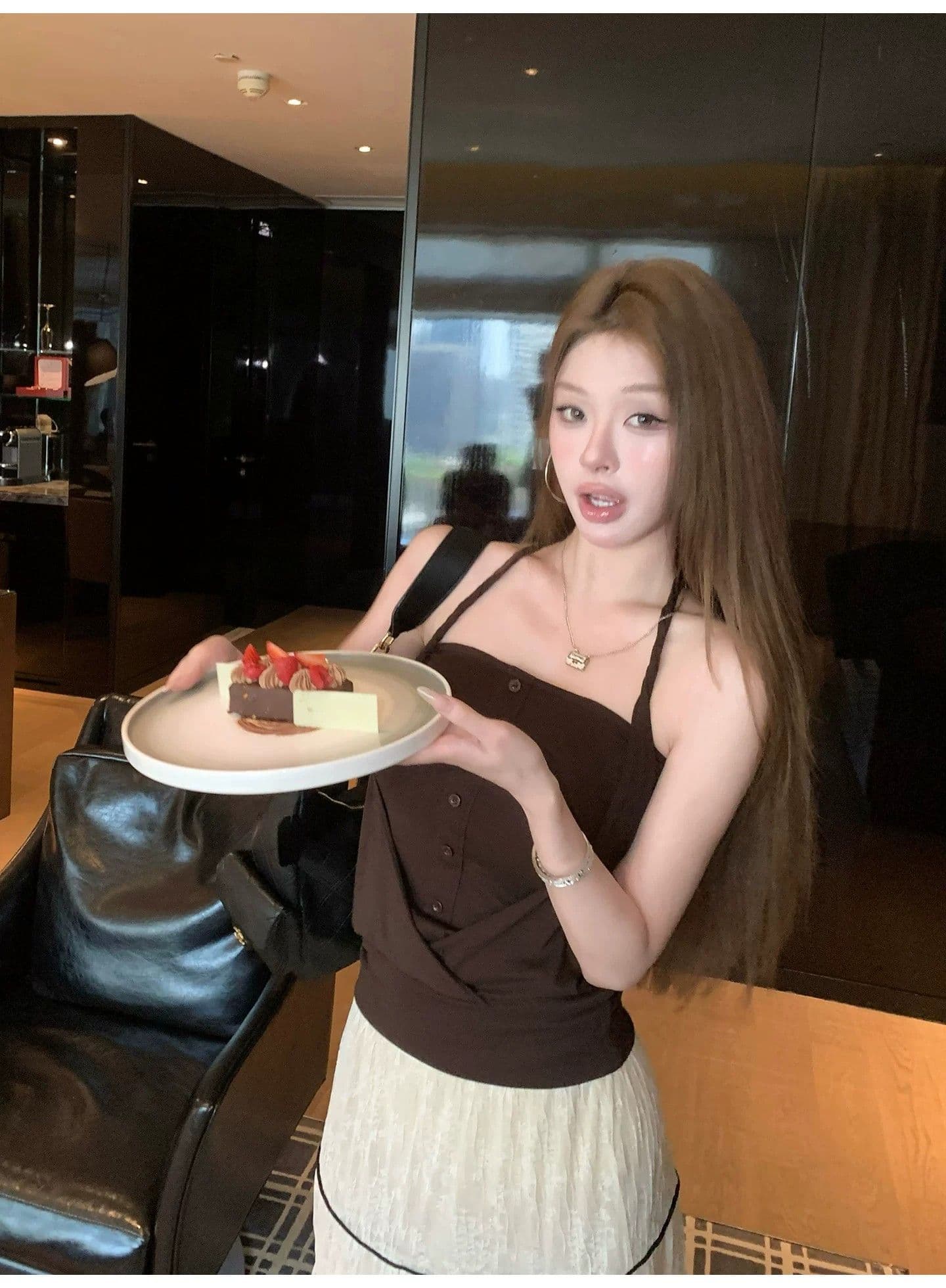 260 그램 사람들 면 행침 목 스타일 페이크 레이어드 튜브탑 캐미솔 핫걸 로드 중 여름 디자인 센스 작은 대중 맨위 상세 이미지 7