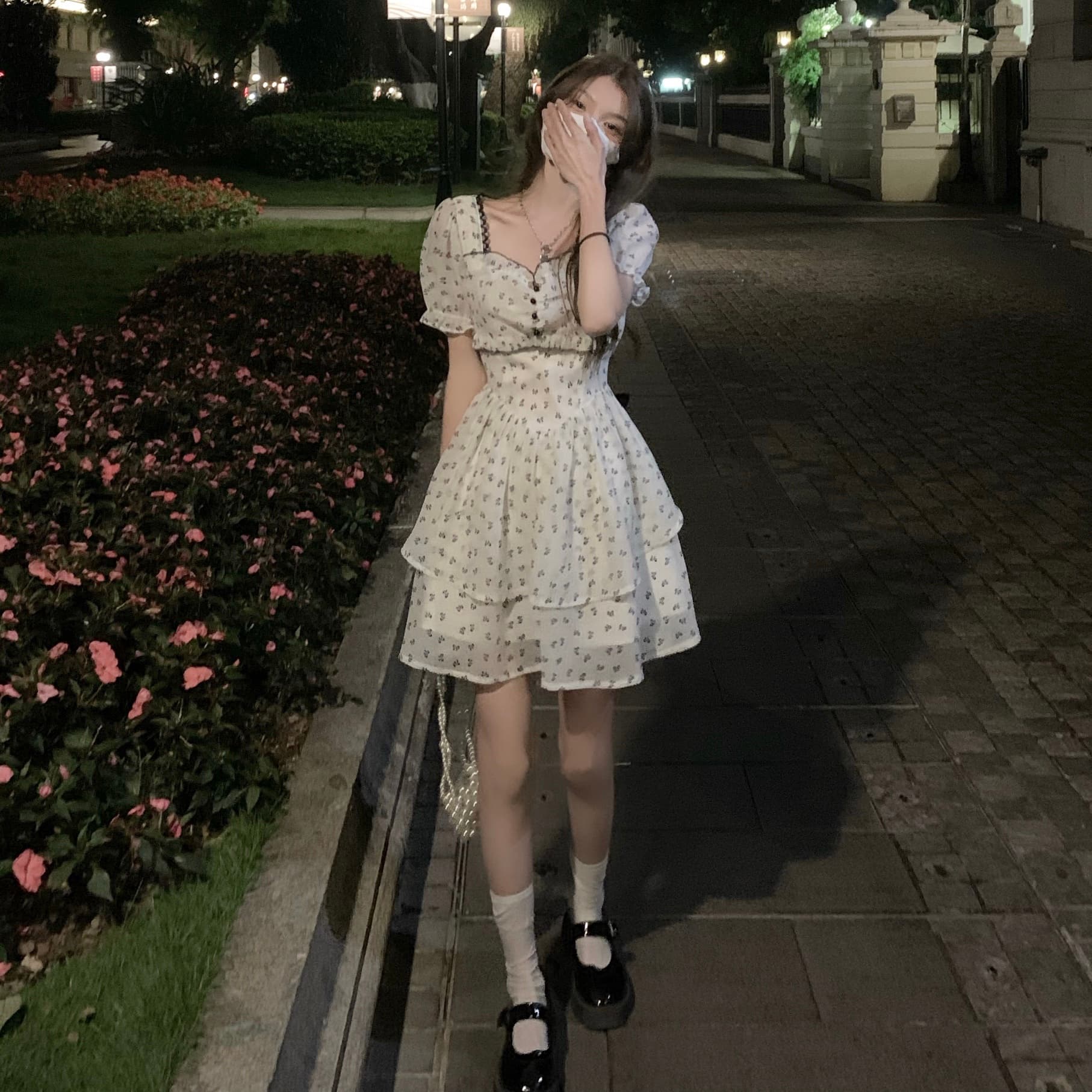 누출 뒤로 나비 매듭 여성 드레스 여름 작은 키 프랑스식 달콤한 매운맛 바람 이슬 허리 꽃무늬 치마 디자인 센스 작은 대중 상세 이미지 2