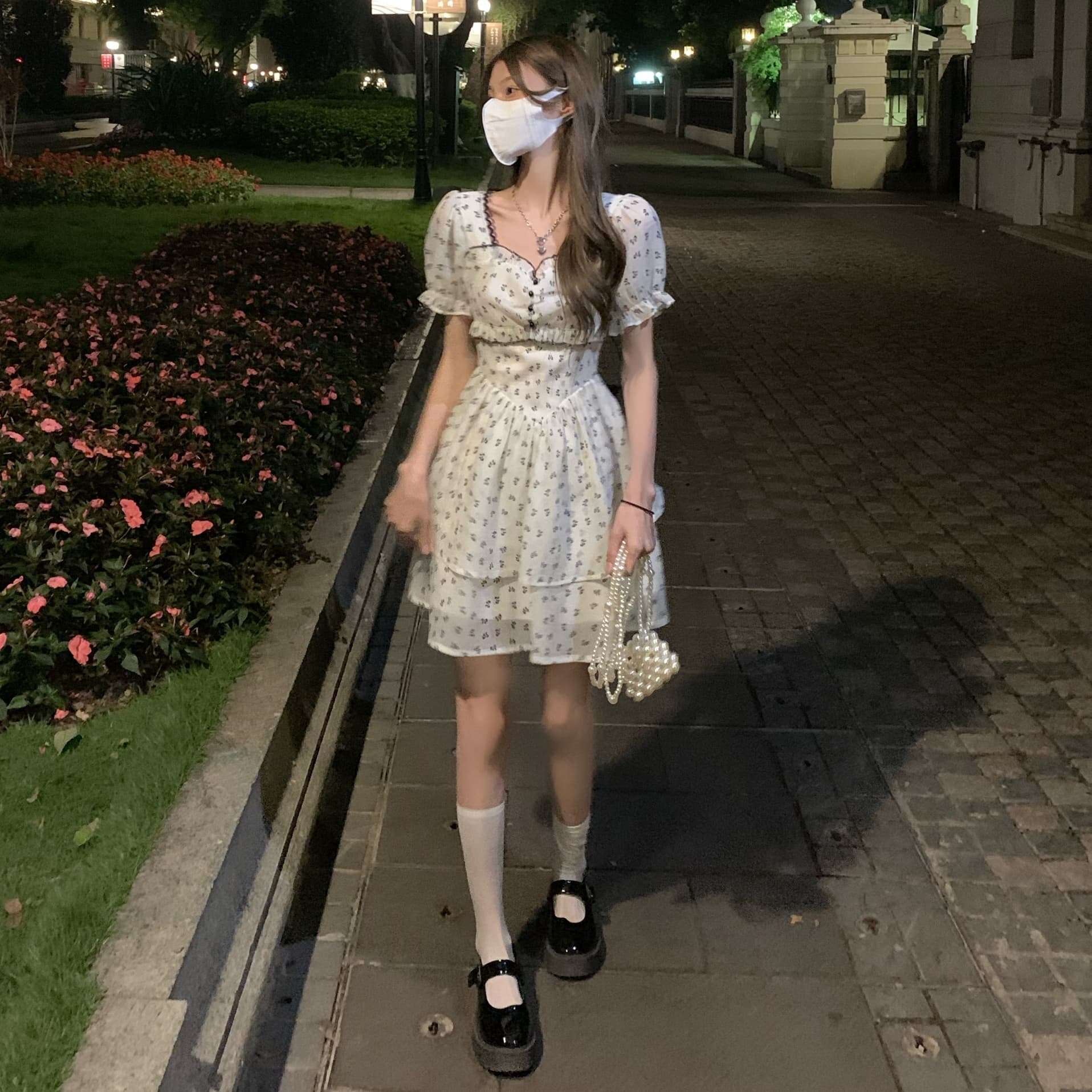 누출 뒤로 나비 매듭 여성 드레스 여름 작은 키 프랑스식 달콤한 매운맛 바람 이슬 허리 꽃무늬 치마 디자인 센스 작은 대중 상세 이미지 12