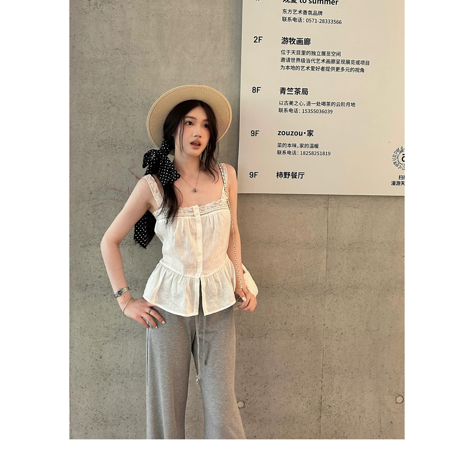 면 린넨 작은 대중 레이스 레이스 슬립 민소매 맨위 여성 2026 여름 새로운 패치워크 허리 수축 달콤함 작은 조끼 상세 이미지 6