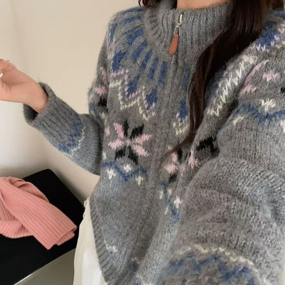blueberry 한 부서 부드러운 바람 풀오버 여름 싱글 착용 루즈핏 슬림해 보이는 달콤함 작은 대중 디자인 섹션 니트 맨위 이미지 5