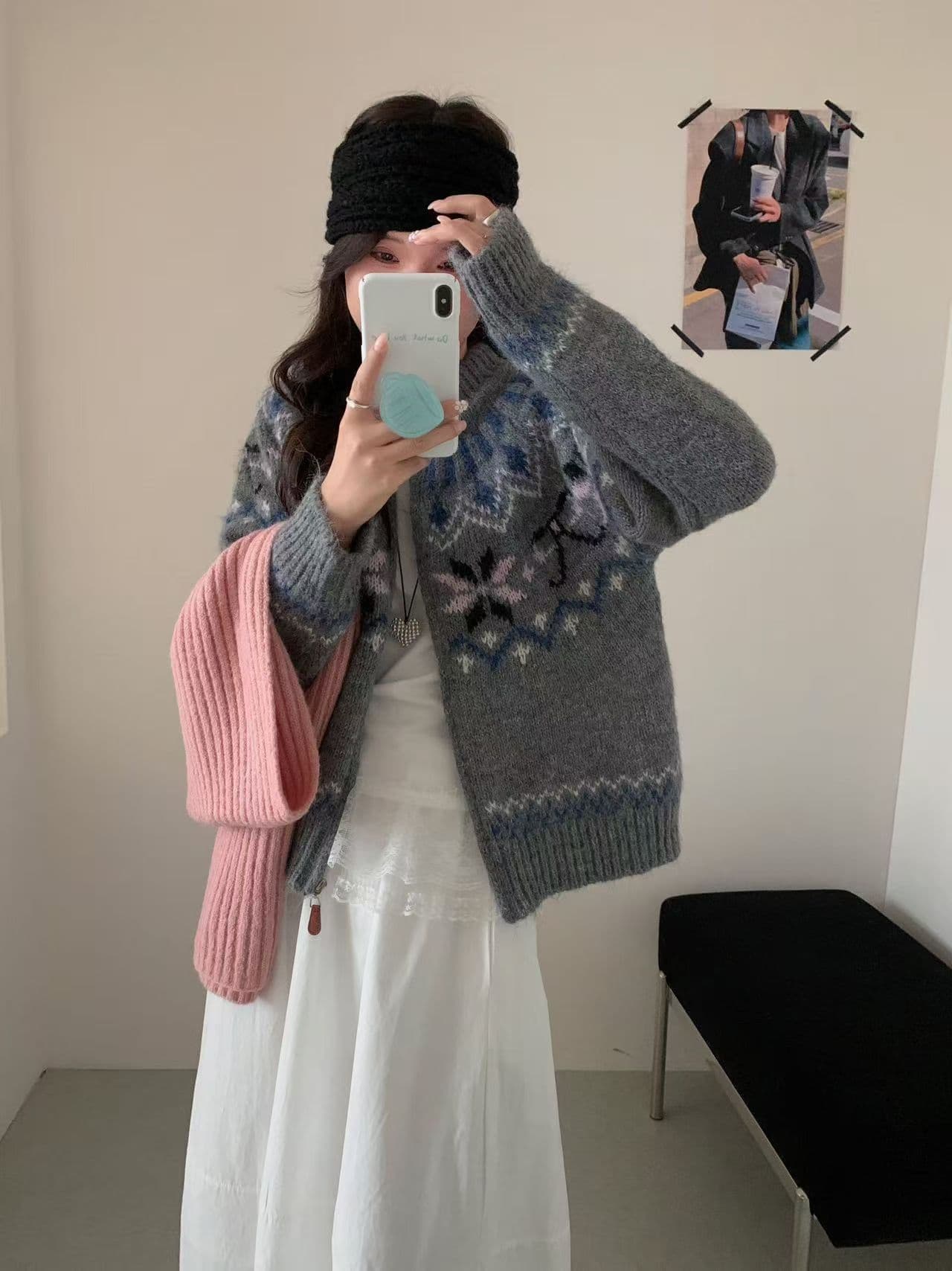 blueberry 한 부서 부드러운 바람 풀오버 여름 싱글 착용 루즈핏 슬림해 보이는 달콤함 작은 대중 디자인 섹션 니트 맨위 상세 이미지 2