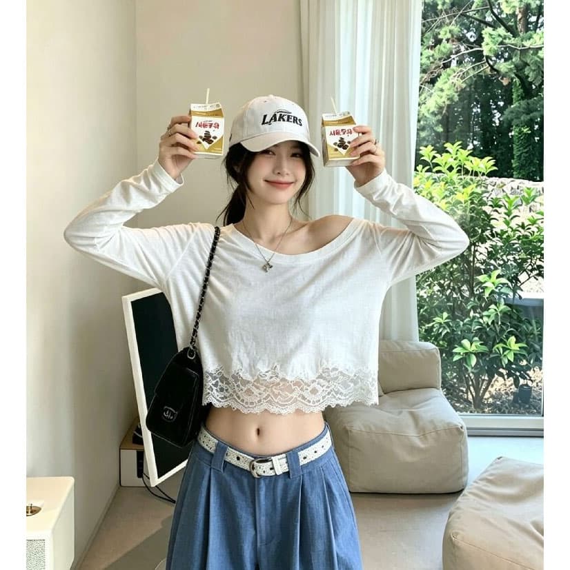레이스 조각 화이트 긴팔 티셔츠 여성 여름 외부 가져 가라. 얇은 스타일 자외선 차단 블라우스 고유 한 아름다운 쇼트 스타일 에어컨 셔츠 이미지 2