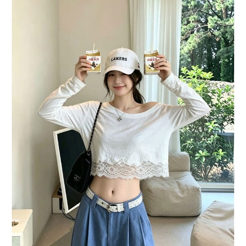 레이스 조각 화이트 긴팔 티셔츠 여성 여름 외부 가져 가라. 얇은 스타일 자외선 차단 블라우스 고유 한 아름다운 쇼트 스타일 에어컨 셔츠 상세 이미지 2
