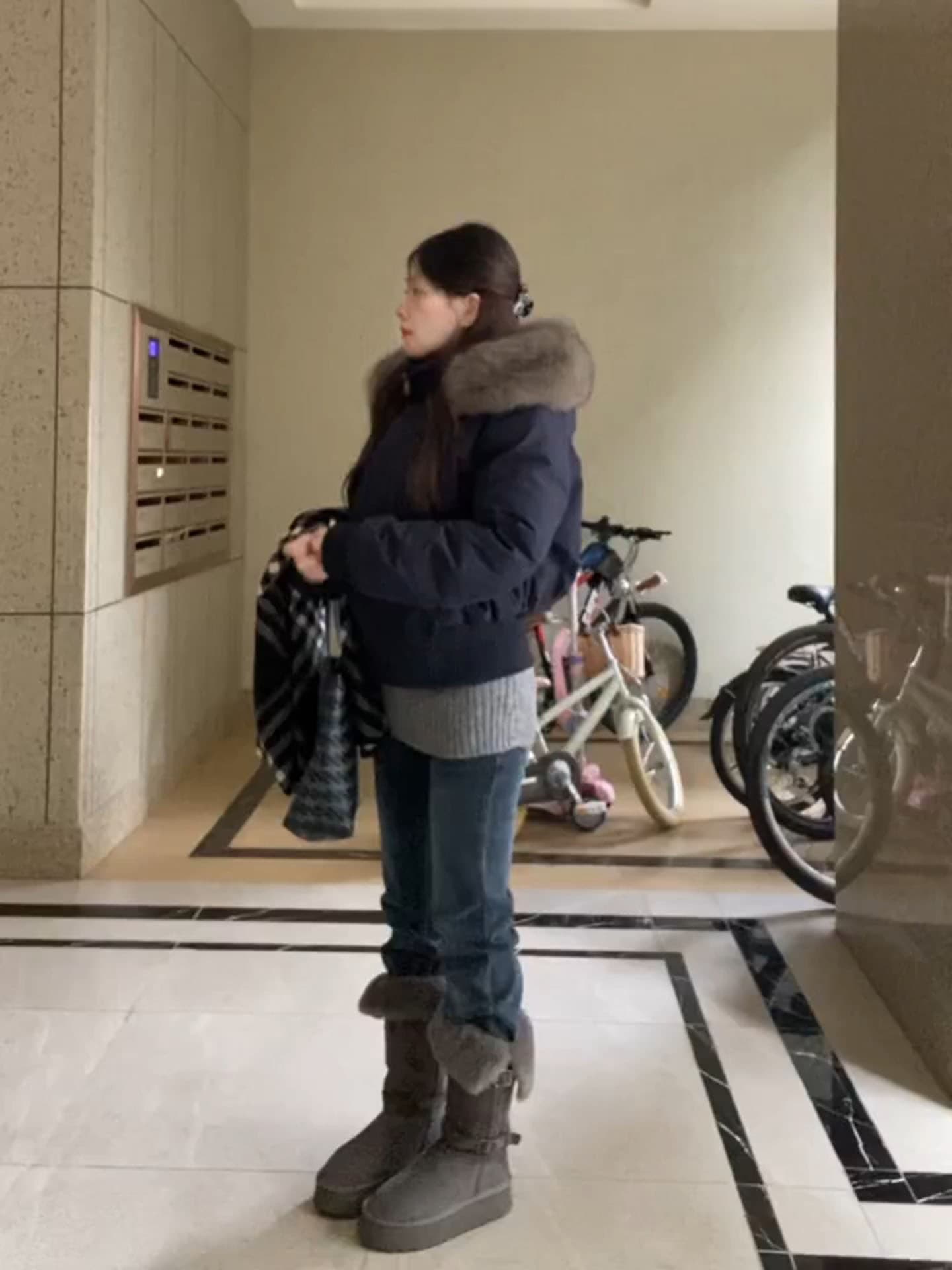 한 부서 디자인 센스 비스듬한 문 襟 2026 겨울 모피 칼라 Parker 서비스 아래 면화 의류 여성 짧은 목화 진딧물 두꺼운 재킷 상세 이미지 14