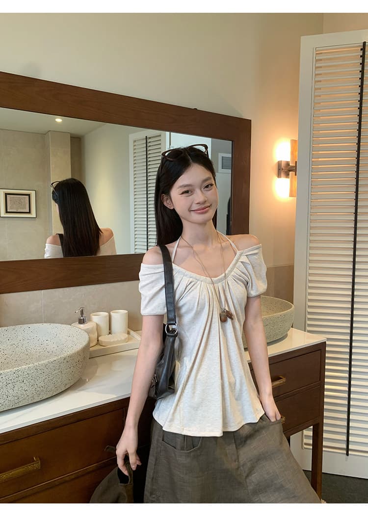 원본 사람들 면 260 그램 u 칼라 행침 목 긍정적 인 어깨 반팔 티셔츠 여름 착용 가져 가라. 한 부서 루즈핏 맨위 상세 이미지 11