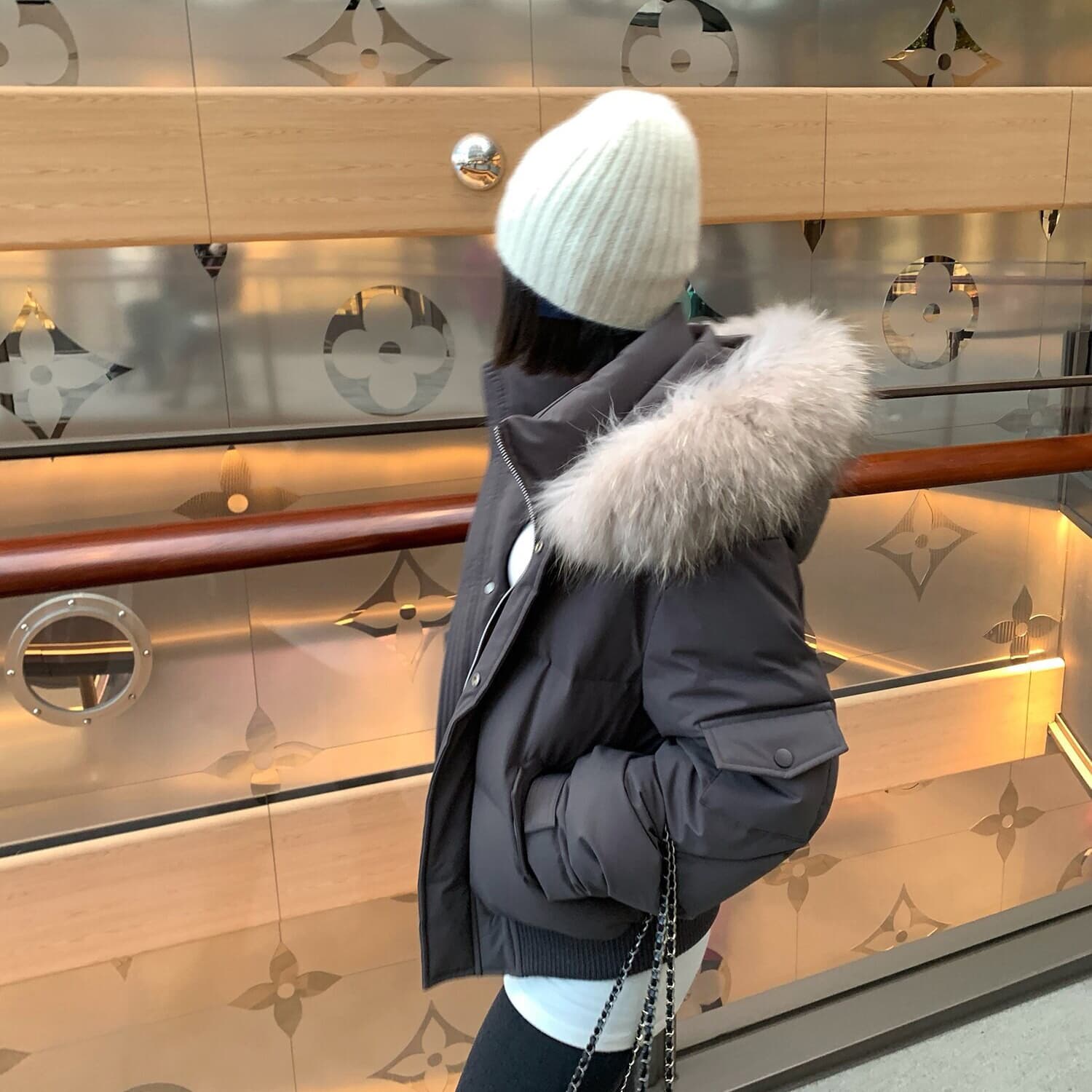작은 키 다운 재킷 여성 면 의류 재킷 워크웨어 Parker ins 한국 스타일 두꺼운 스탠드 칼라 쇼트 스타일 다운 외투 이미지 4