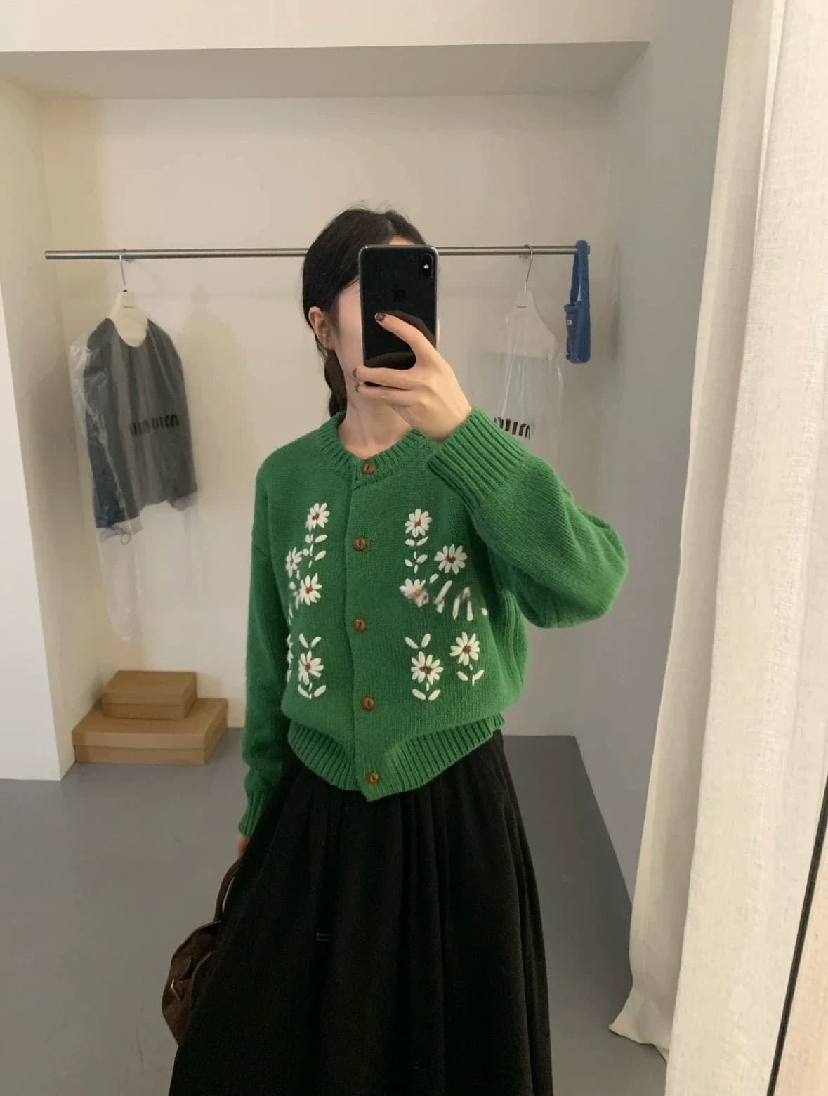 프랑스식 부드러운 무거운 작업 편집 꽃 라운드 넥 니트 오픈 가디건 섬세한 부드러운 찹쌀 프로 피부 센스 부드러운 맨위 재킷