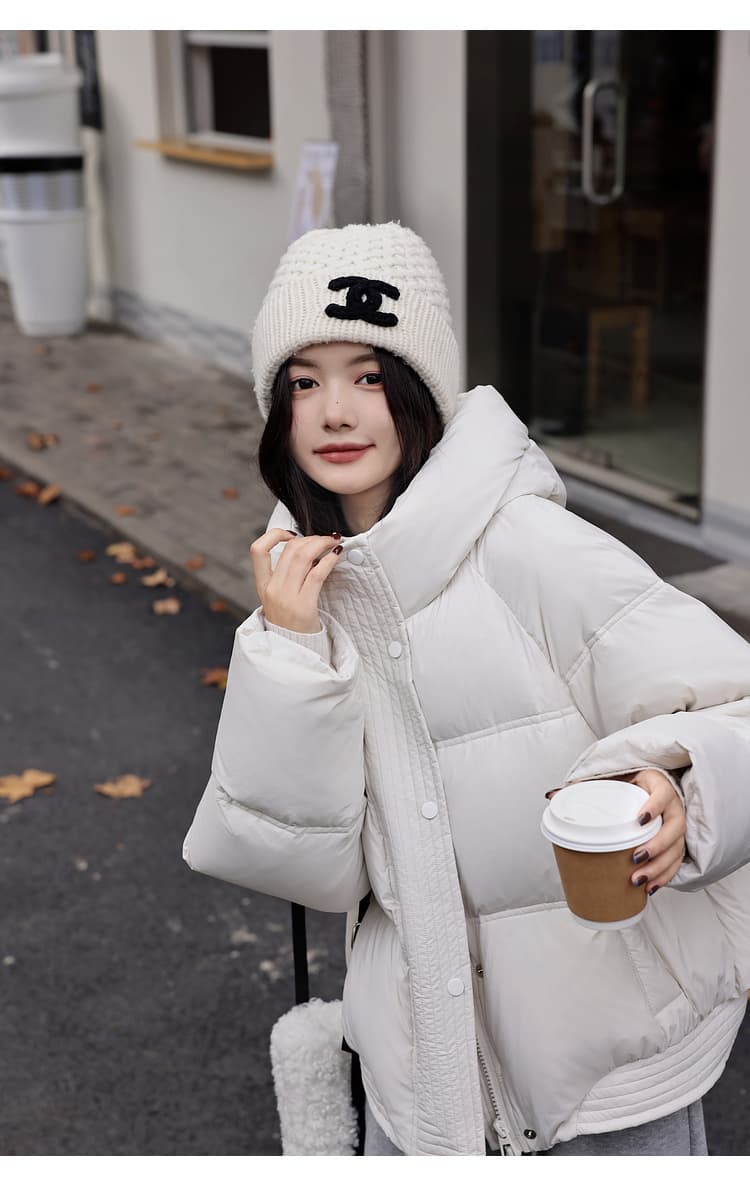 장 베이 베이 ibell 후드 쇼트 스타일 품격 아래 면화 의류 여성 루즈핏 슬림해 보이는 후드 패딩 재킷 여성 코트 상세 이미지 8