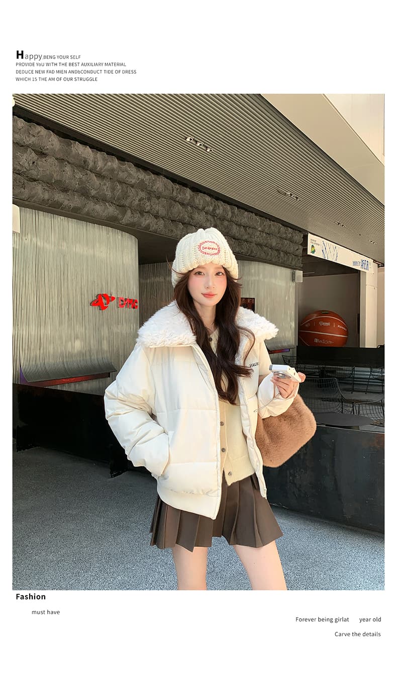 실사 아메리칸 어린 양 모피 칼라 쇼트 스타일 면 의류 재킷 여성 겨울 2026 새로운 작은 키 패딩 재킷 두꺼운 두꺼운 상세 이미지 27