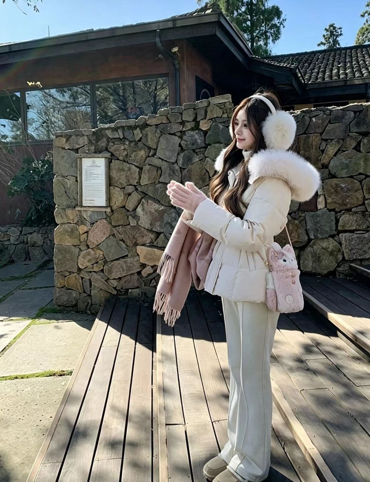 2026 새로운 부드러운 바람 쌀 큰 모피 칼라 면 의류 여성 펌프 로프 허리 수축 몸매 가꾸기 쇼트 스타일 보온 작은 키 재킷 상세 이미지 6