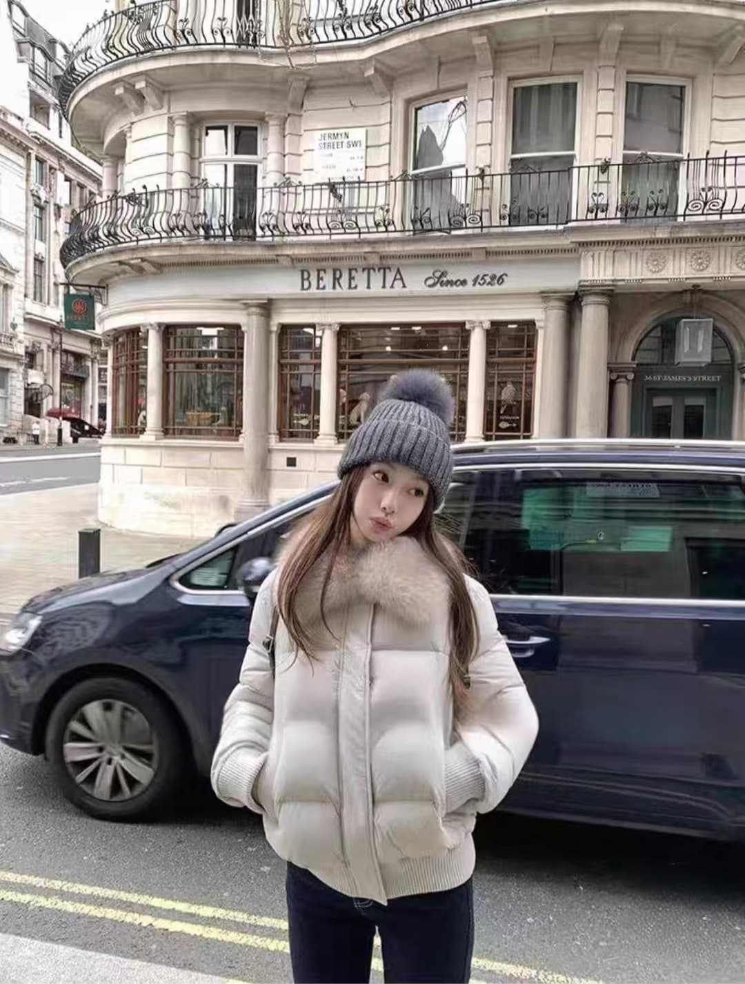 부드러운 바람 여우 모피 칼라 쇼트 스타일 면 의류 여성 가을 겨울 슬림해 보이는 두꺼운 스탠드 칼라 방풍 출퇴근 다용도 짧은 면 섹션 상세 이미지 3