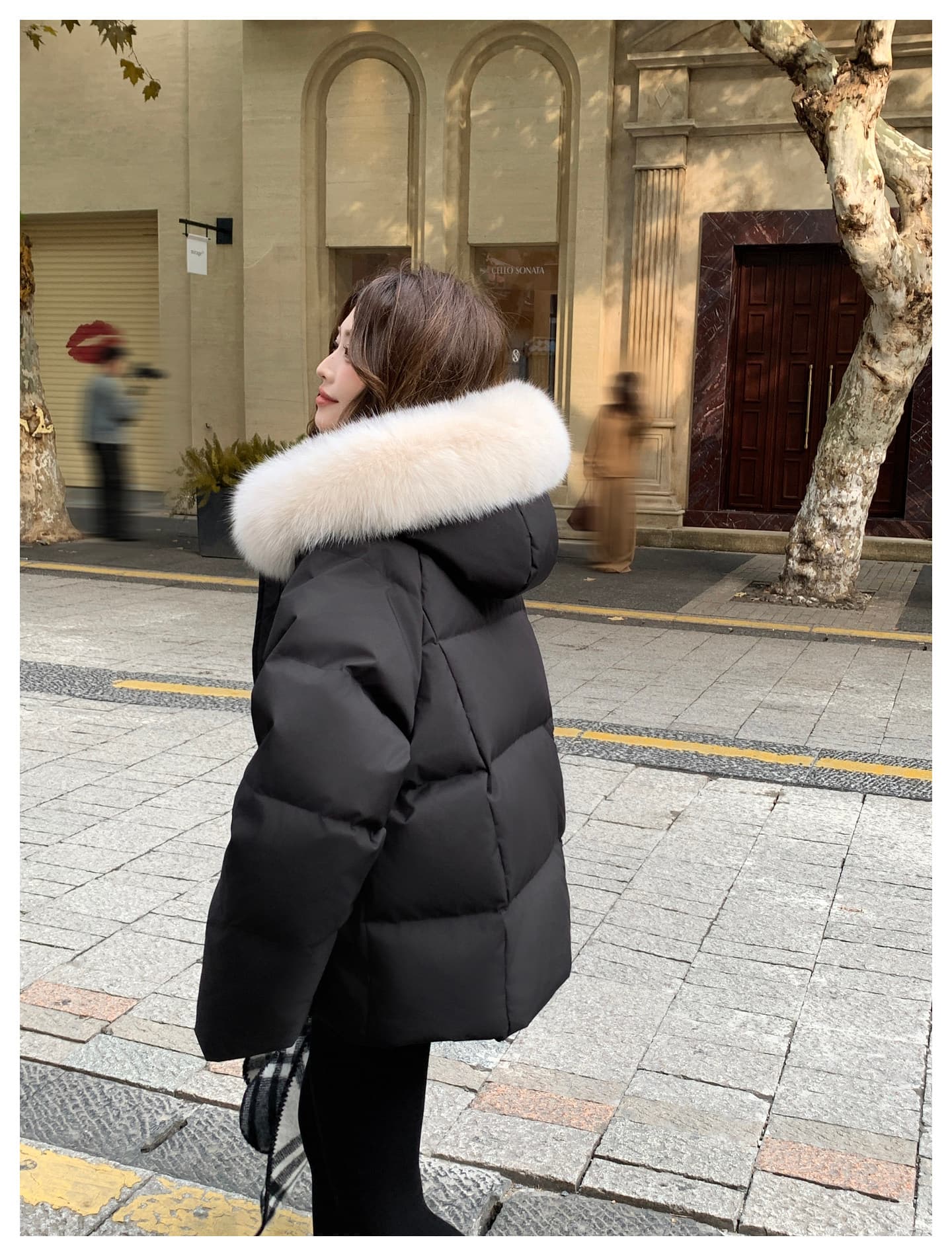 큰 모피 칼라 핑크색 후드 아래 면화 의류 여성 겨울 새로운 작은 키 달콤함 보온 클립 목화 진딧물 두꺼운 재킷 상세 이미지 27