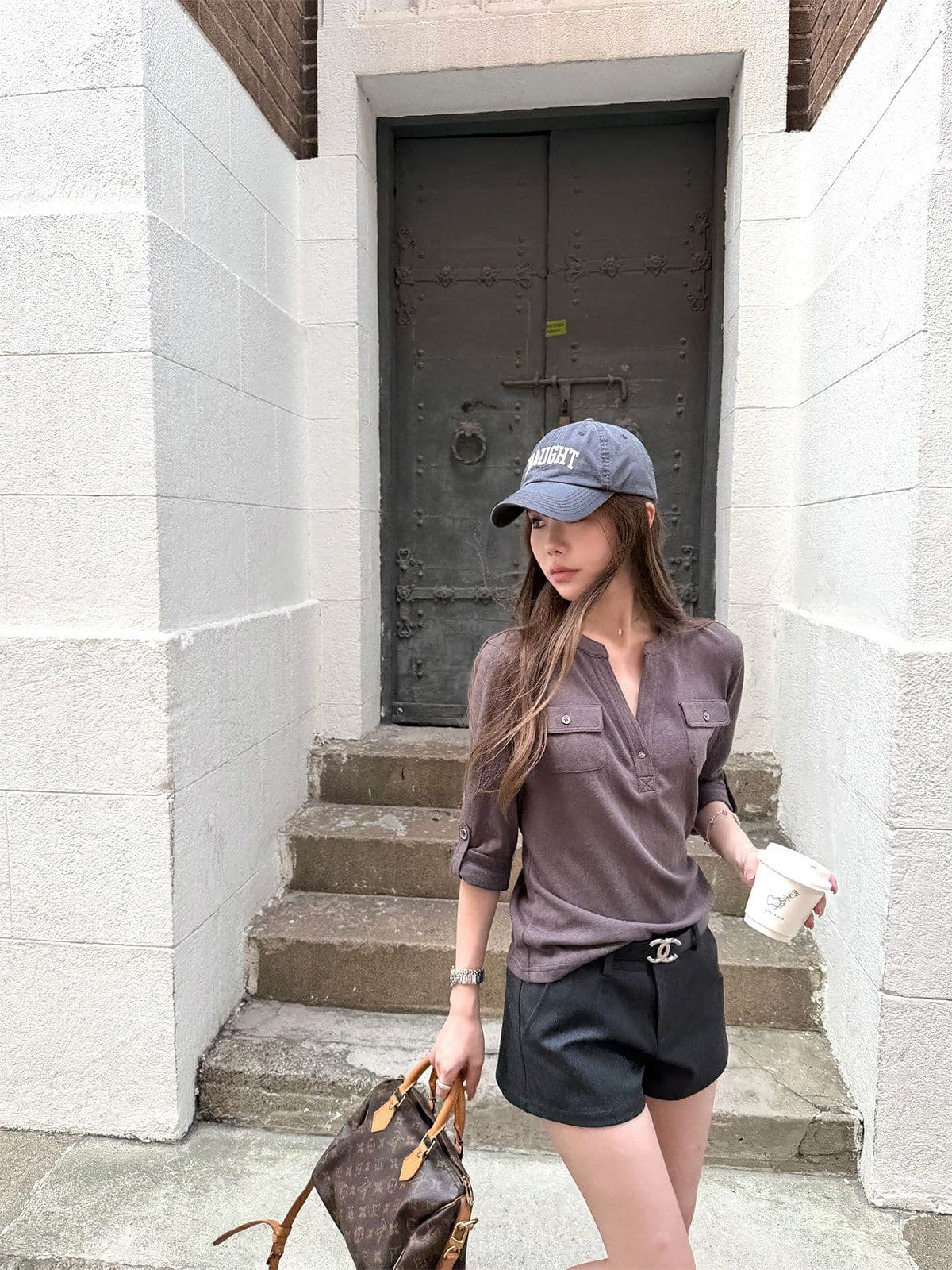 눈꽃 면 느슨함 basic 현재 문제 chao 사랑 높음 비율 부드럽다 면 편안함 통기성 중간 소매 티셔츠 여성 상세 이미지 11