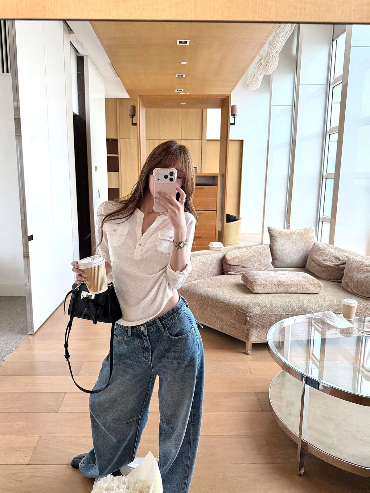 눈꽃 면 느슨함 basic 현재 문제 chao 사랑 높음 비율 부드럽다 면 편안함 통기성 중간 소매 티셔츠 여성 상세 이미지 18