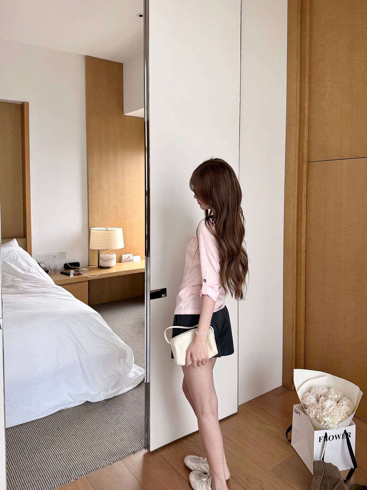 눈꽃 면 느슨함 basic 현재 문제 chao 사랑 높음 비율 부드럽다 면 편안함 통기성 중간 소매 티셔츠 여성 상세 이미지 24