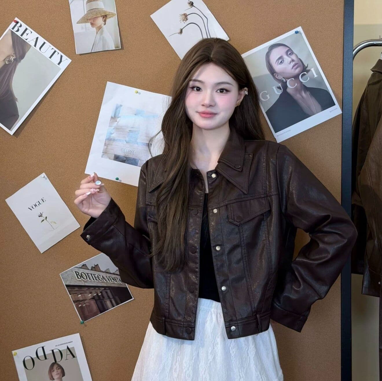 레트로 항구 바람 쇼트 스타일 가죽 재킷 여성 2026 가을 새로운 패션 폴로 칼라 슬림해 보이는 작은 키 가죽 자켓 재킷 트렌디
