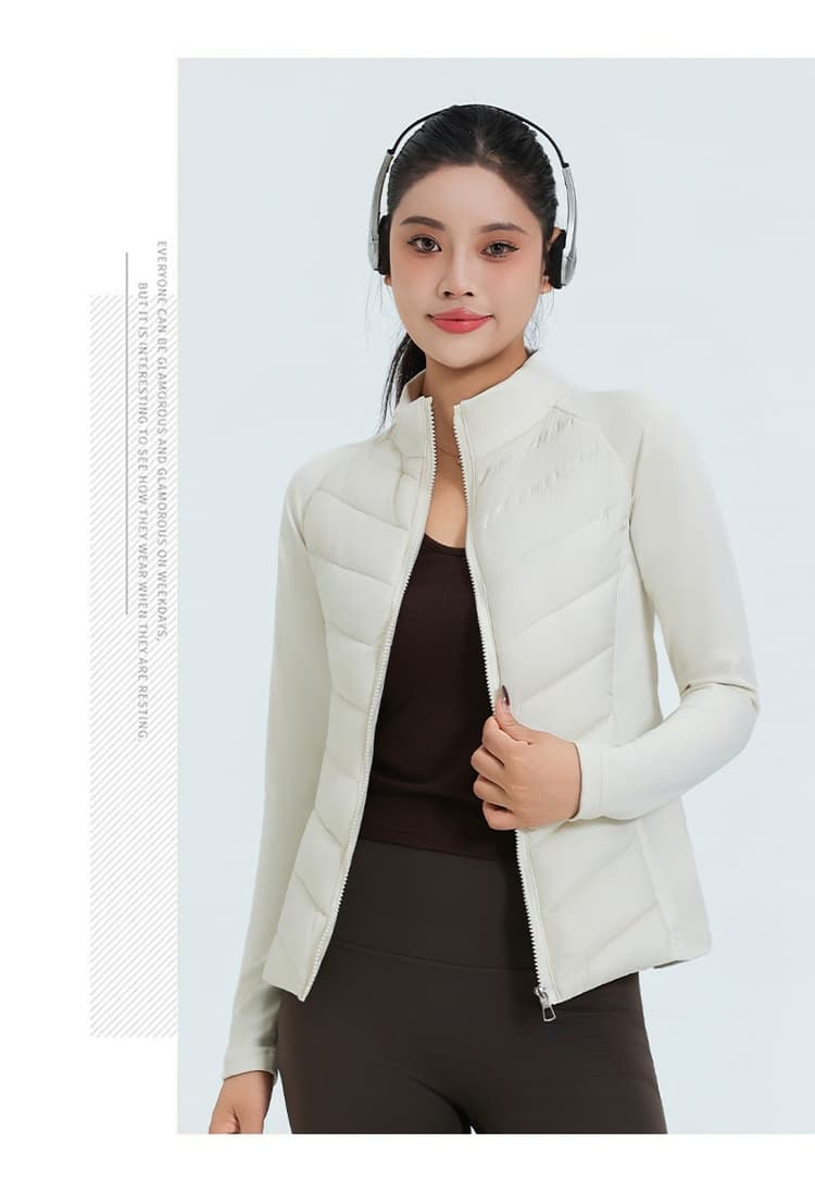 경량 스탠드 칼라 갈비 살 면 의류 여자 2026 새로운 몸매 가꾸기 허리 수축 면 의류 가을 겨울철 상세 이미지 1