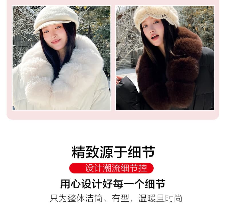 실사 품격 명문 여성 바람 재킷 고급 품격 허리 수축 후드 면 옷 스키복 둘 착용 두꺼운 면 의류 여성 상세 이미지 7